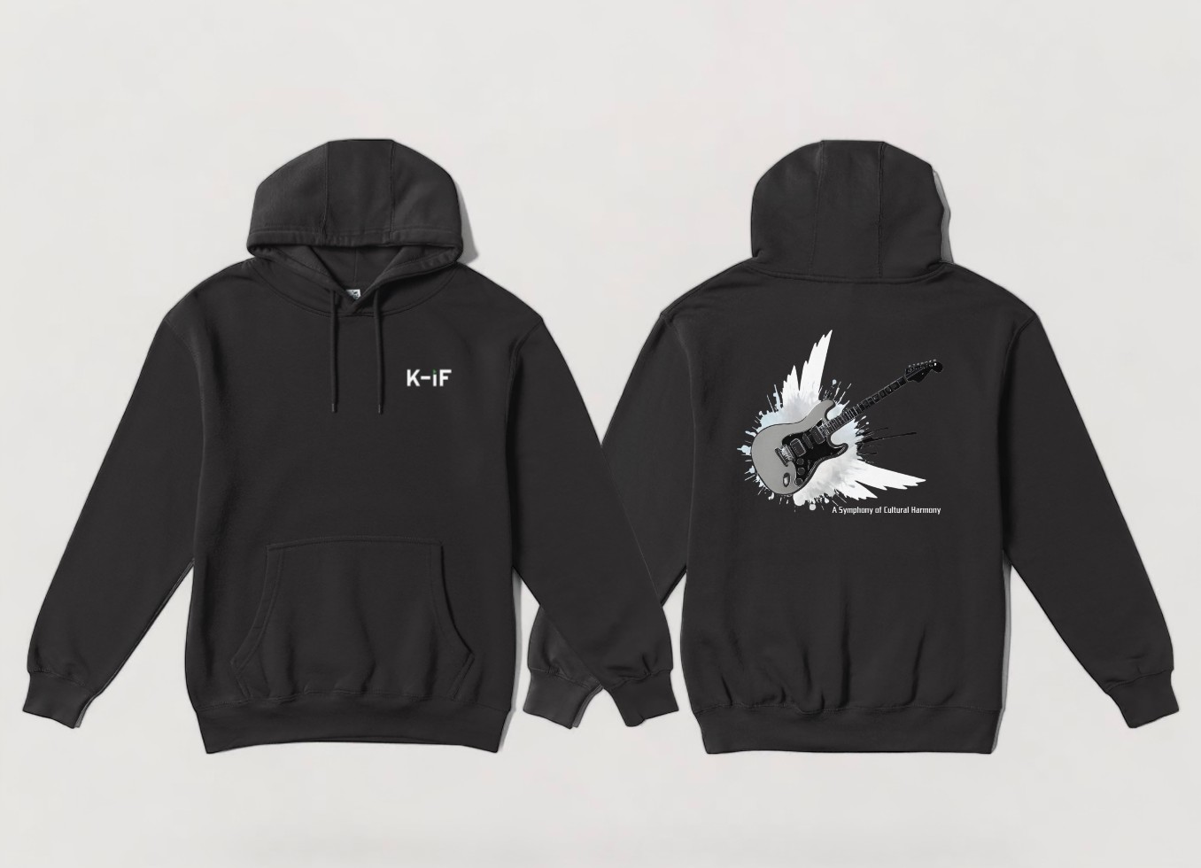 Rock'n Roll Black Guitar Hoodie