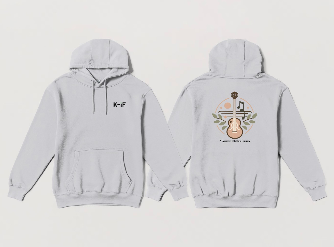 Olive Branch Guitar White Hoodie 1